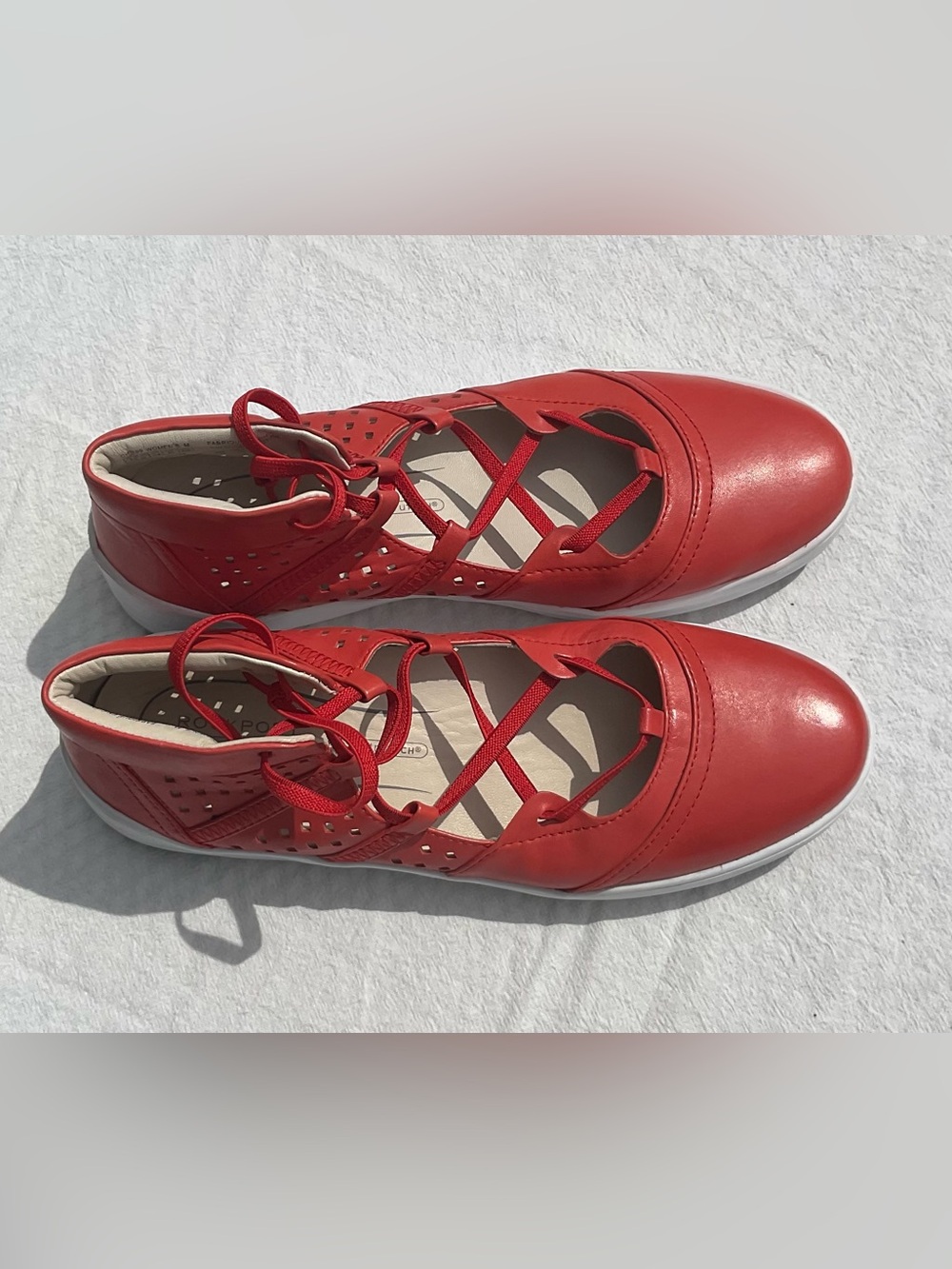 Rockport Cobb Hill Cady Gladiator Red Leather Shoes Sneakers